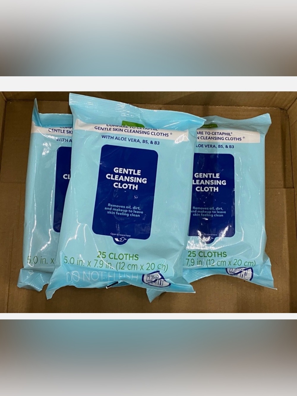 b.pure gentle cleansing cloths removes oil & makeup 3 pack